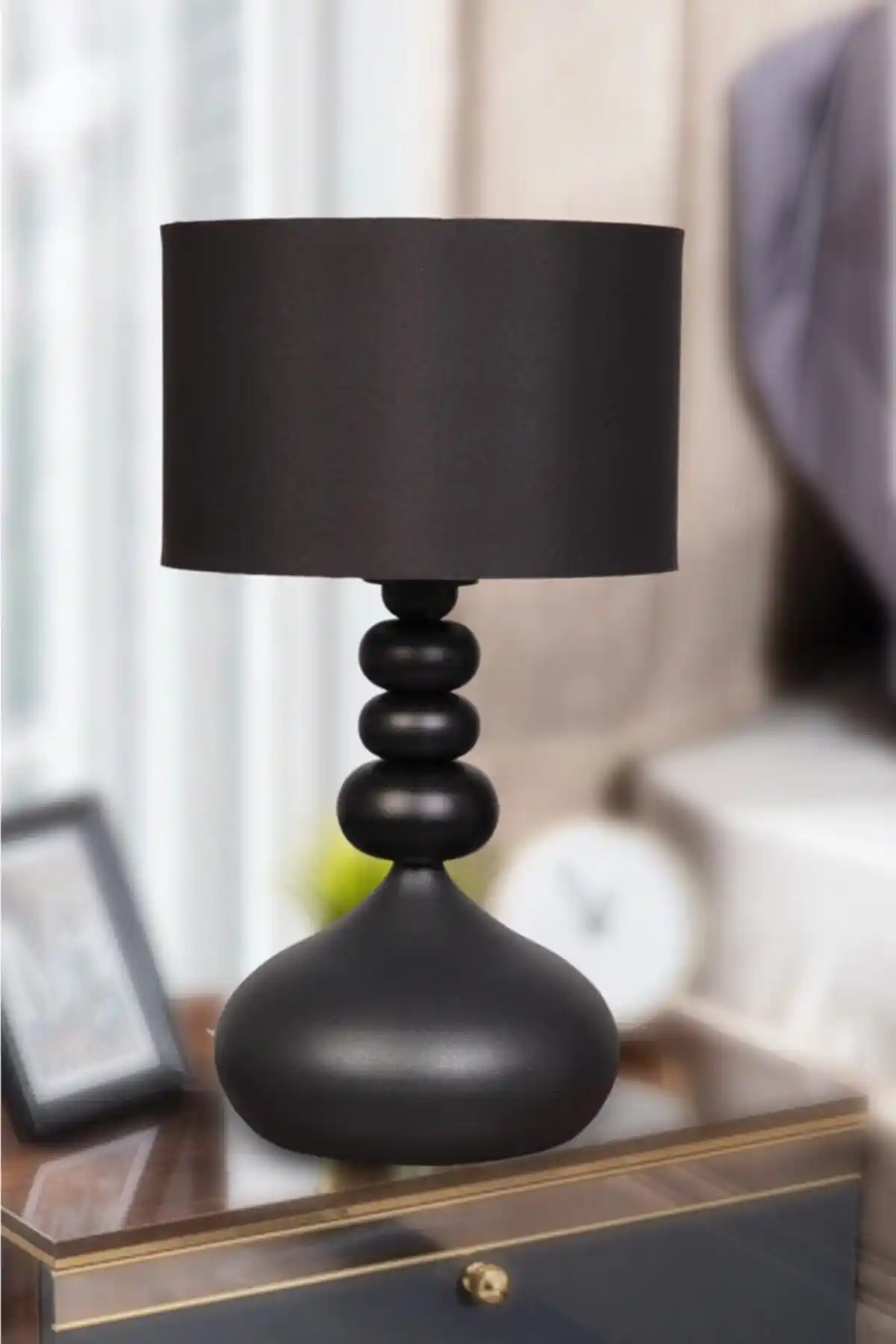 White West Inn House Casa Metal Kumaş Elips Abajur Modern ve Şık Aydınlatma Çözümü