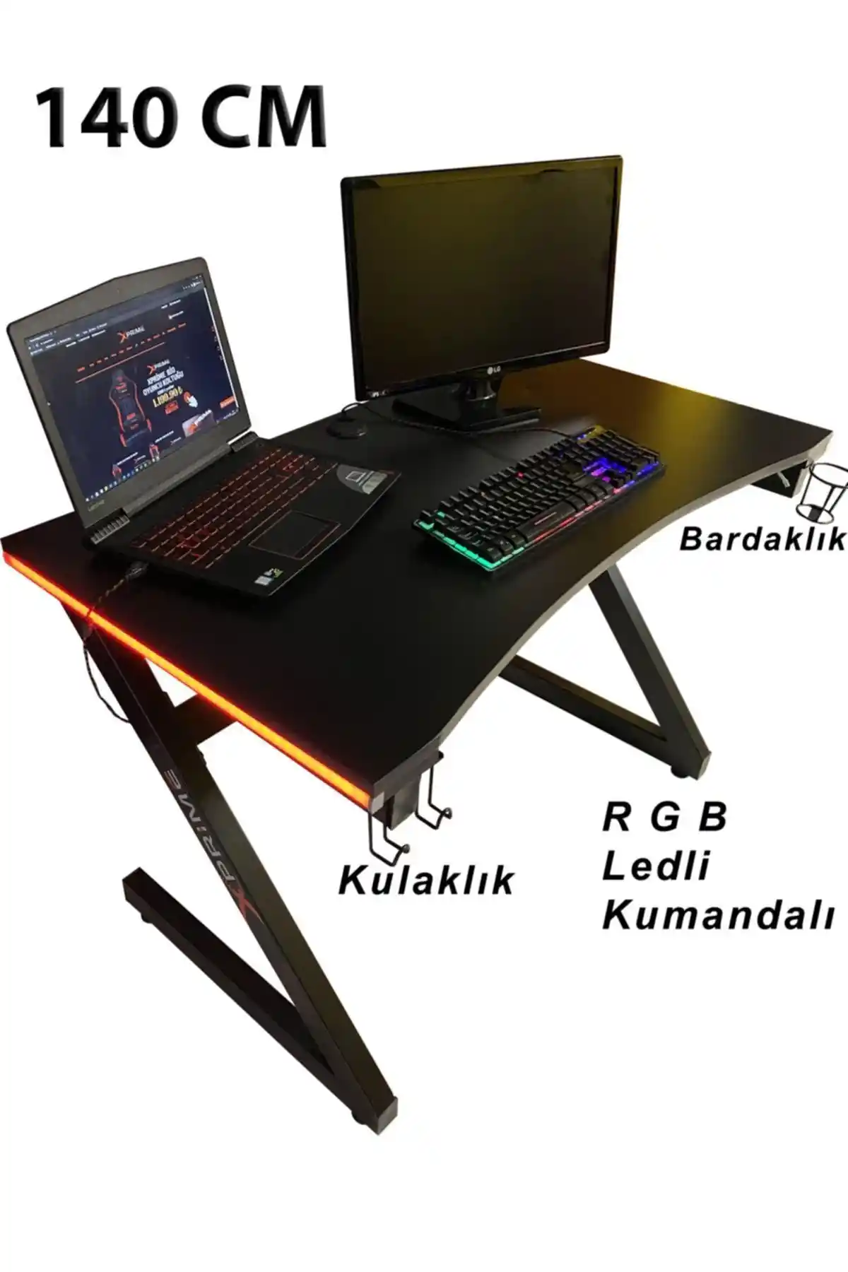 XPRİME Markus RGB Ledli Oyuncu Masası ile Oyun Deneyiminizi Geliştirin