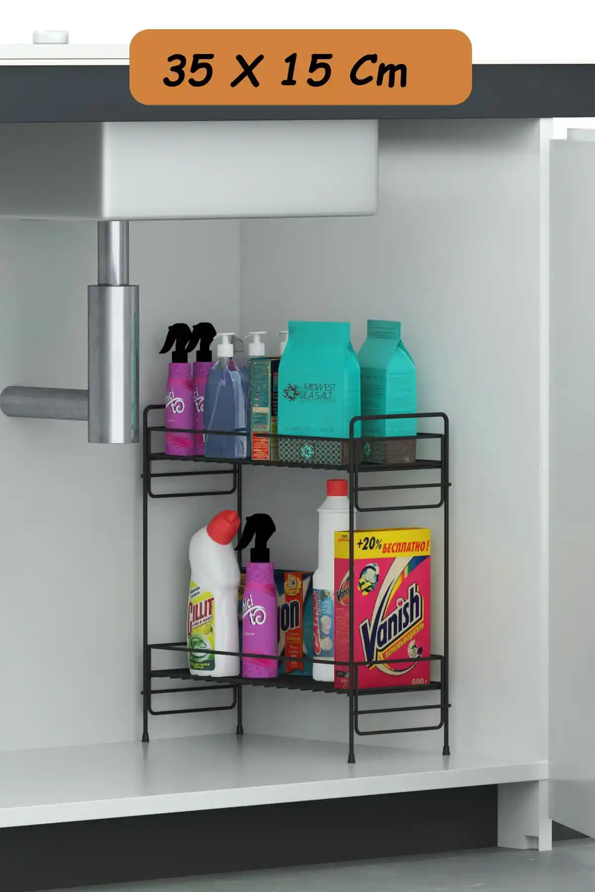 Zabata Çok Amaçlı Katlı Evye ve Tezgah Altı Raf ile Alanlarınızı Düzenleyin