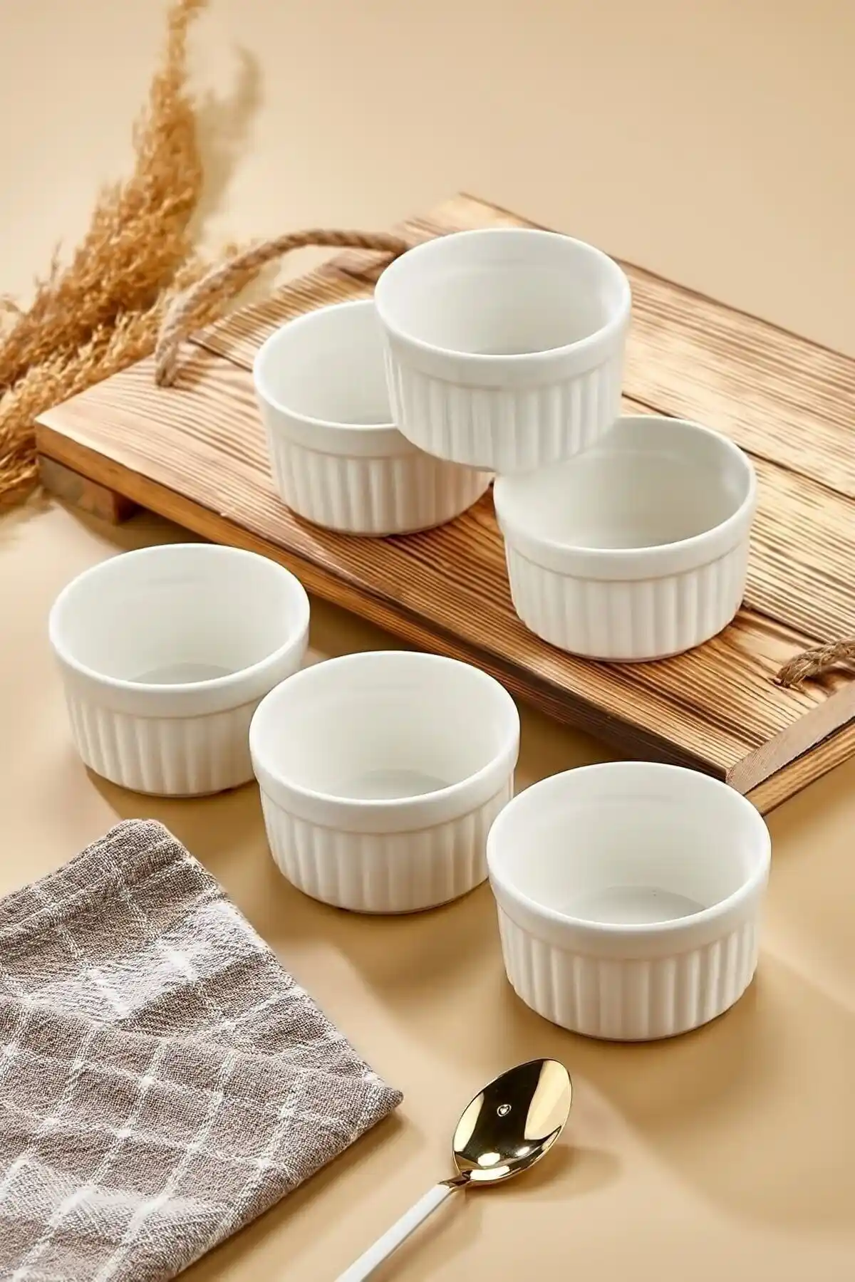 Zeryas Home 6'lı Sufle ve Kek Fırın Kabı Seti Pratik ve Şık Mutfak Kullanımı İçin