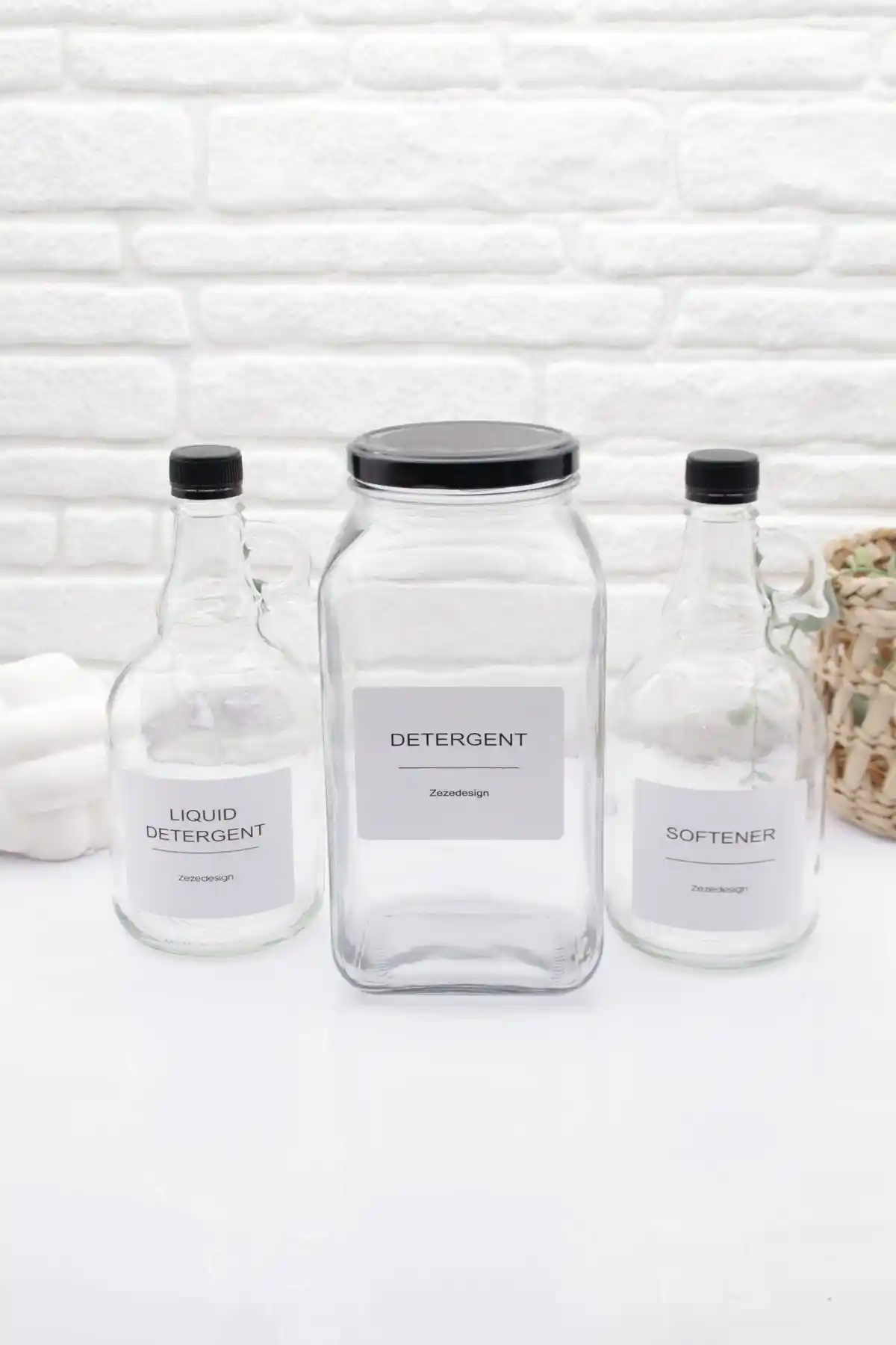 Zezezesing Cam Deterjan Kavanozları ve Şişeleri ile Temizlikte Şıklık ve Pratiklik