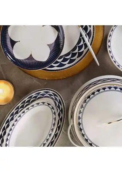 Aryıl<dı>z Bone Umbrella Midnight 12 Kişilik Yemek Takımı Modern ve Şık Tasarım