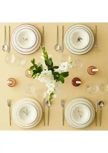 Bella Maison Garden 12 Parça Dört Kişilik Yemek Takımı Çiçek Motifleri ve Dayanıklılık Özellikleri