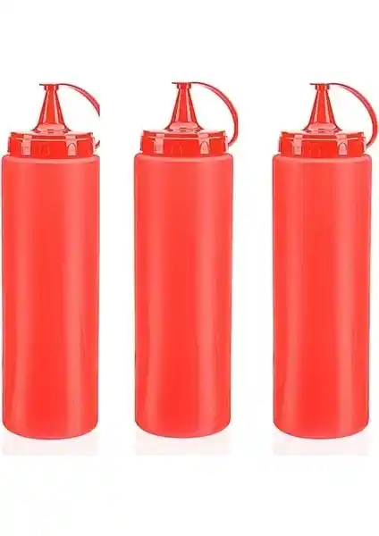 Cansa 1000ML Dev Boy Kırmızı Ketçap Şişesi Sağlıklı ve Çevre Dostu Mutfak Gereçleri