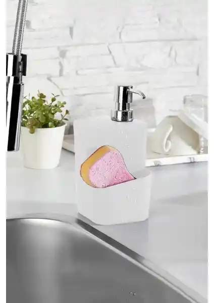 Cansa 650 ml 2'si Bir Arada Akıllı Sabunluk ve Süngerlik Modern Tasarım ve Pratik Kullanım