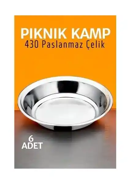 Doğa Dostu ve Dayanıklı Paslanmaz Çelik Tabak Seti Kamp ve Piknikler İçin Uygun Çözüm