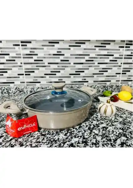 Evinda Pan-Dora Serisi 4 mm Kalınlığında 26 cm Kristal Seramik Karnıyarık Tencere