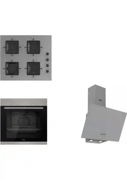 Ferre Pure Ss Serisi Gri Cam Ankastre Mutfak Seti Modern ve Fonksiyonel Tasarım