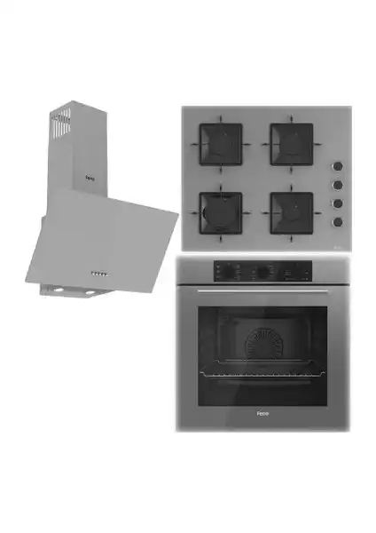 Ferre QBL62CPR + SS208 + D088 Gri Ankastre Seti Modern ve Fonksiyonel Mutfak Çözümü