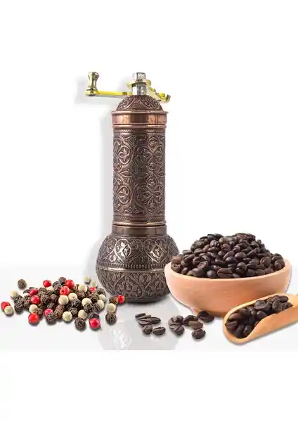 Geleneksel Zamak Baharat ve Kahve Öğütücü 18 cm dayanıklı ve şık tasarım