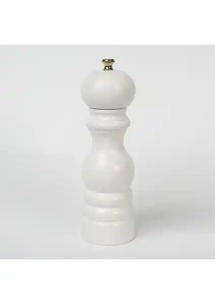 Glios Beyaz Ahşap Tuz ve Karabiber El Değirmeni 18 Cm - Estetik ve Dayanıklı Mutfak Aksesuarı