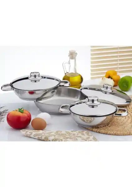 Gülsan 6 Parça Çelik Omlet Seti Dayanıklı ve Şık Tasarımıyla Mutfakta Fark Yaratır
