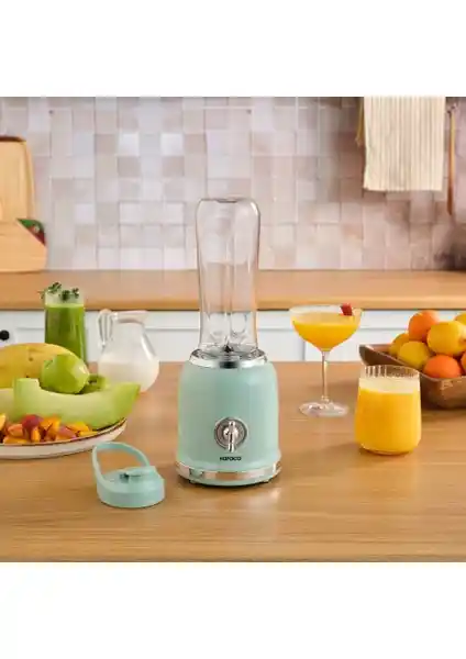 Karaca Retro Kişisel Smoothie Blender Green Sağlıklı ve Taşınabilir Mutfak Arkadaşı