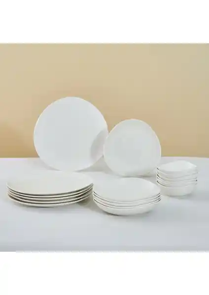 Karaca Stream Bone Rubicon 18 Parça 6 Kişilik Modern ve Dayanıklı Yemek Takımı