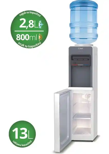 Kiwi KWP-8553 Beyaz Su Sebili: Pratik ve Modern Çözüm Ev ve Ofisler İçin