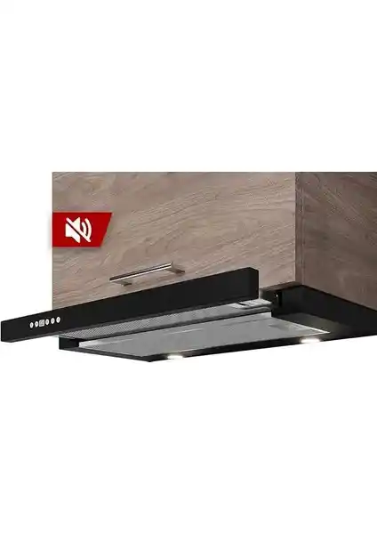 Kügerr A100 60 cm Siyah Sürgülü Sessiz Aspiratör Mutfak Dekorasyonuna Şıklık Katıyor