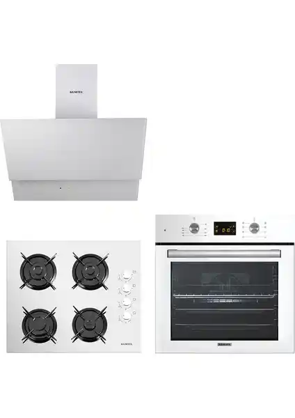 Kumtel Beyaz Cam Dijital ve Dokunmatik Ankastre Seti ile Modern Mutfaklar Yaratın