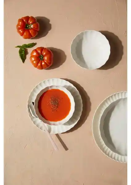 Kütahya Porselen Bone Luz Form 27 Parça 6 Kişilik Yemek Takımı Şıklık ve Fonksiyonellik Sunar