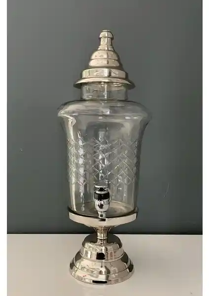 Lamedore Nikel Kaplamalı Samovar Musluklu Şerbetlik Estetik ve Dayanıklılık Sunar