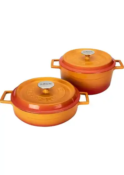 Lava 24 cm Derin ve Sığ Yuvarlak Döküm Tencere Seti ile Mükemmel Pişirme Deneyimi
