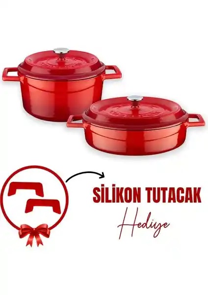 Lava Döküm 2x Trendy Serisi 5 Parça Tencere Seti Yüksek Kalite ve Dayanıklılık