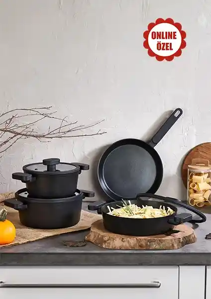 Lavonni 7 Parça Granit Tencere Seti Sağlıklı ve Dayanıklı Mutfak Gereçleri