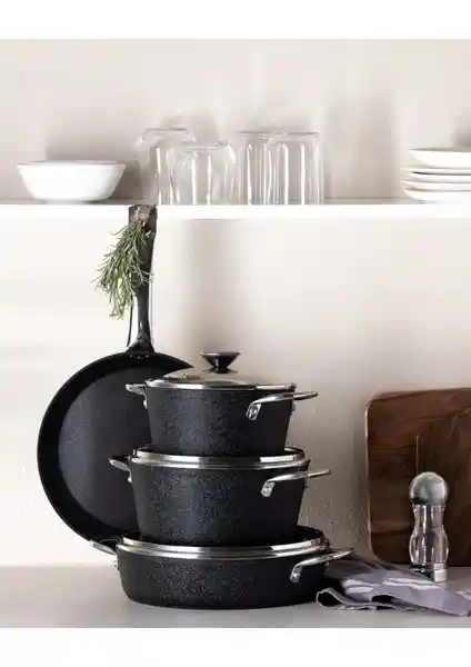 Madame Coco Titanium 7 Parça Tencere Seti: Dayanıklı ve Şık Mutfak Gereçleri