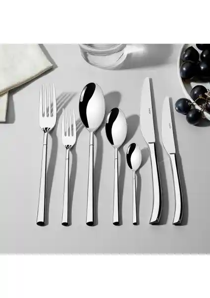 Nehir Elegance Sade 12 Kişilik 84 Parça Çatal Kaşık Bıçak Takımı ile Sofralarınıza Zariflik Katın