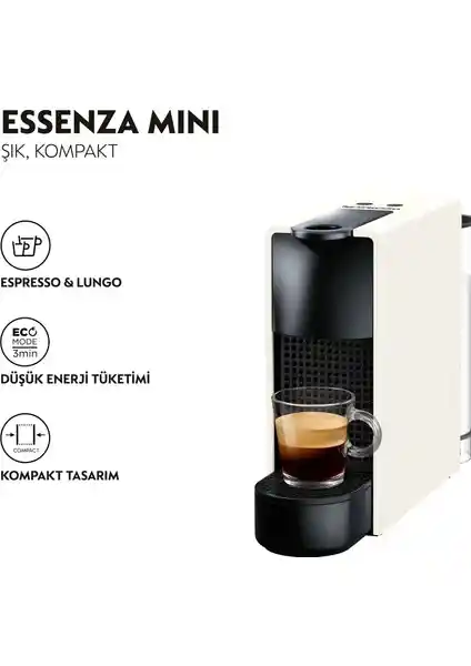 Nespresso Essenza Mini C30 Beyaz Kahve Makinesi: Kompakt ve Şık Tasarımıyla Pratik Kullanım