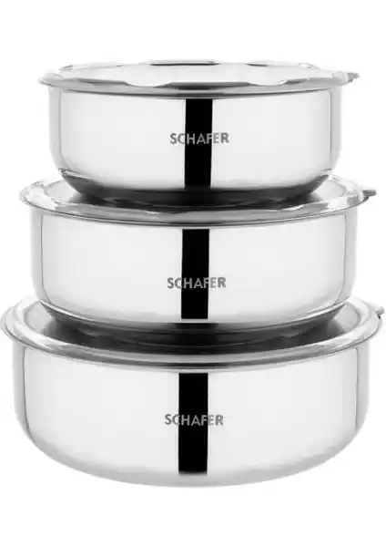 Schafer Practi Çelik Saklama Kabı Seti: Dayanıklı ve Pratik Mutfak Çözümü