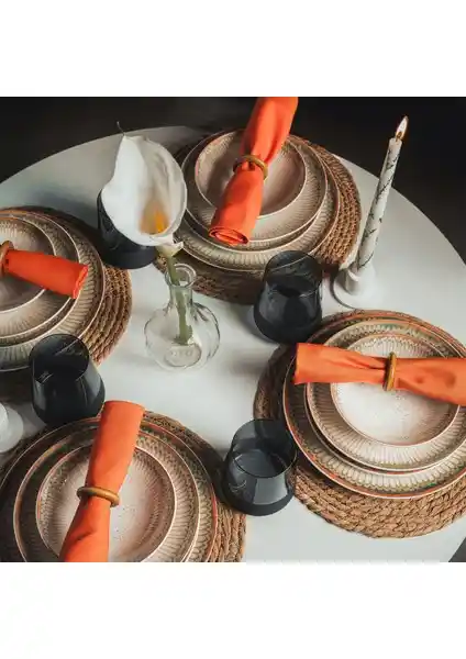 Soley | Perge 24 Parça 6 Kişilik Porselen Yemek Takımı Estetik ve Dayanıklı Tasarım