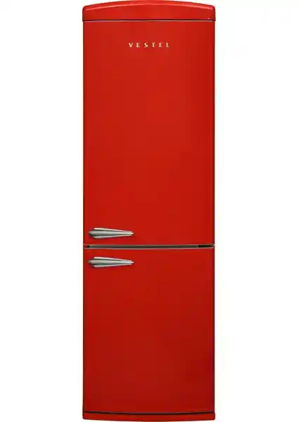 Vestel Retro NFK37201 Kırmızı Buzdolabı 330 Lt Enerji Sınıfı F Modern Tasarım