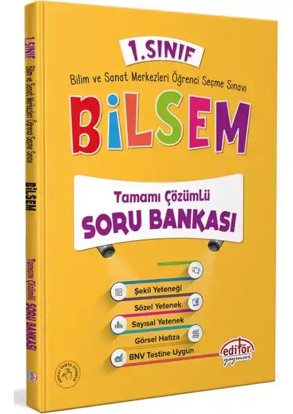 1. Sınıf BİLSEM Tamamı Çözümlü Soru Bankası Eğitim Materyali Güncel Müfredat