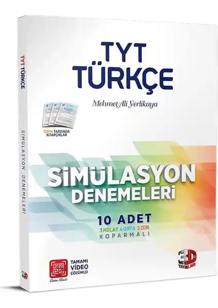 3D Yayınları TYT Türkçe 10'lu Simülasyon Denemeleri Sınav Performansını Artıran Çalışma Seti