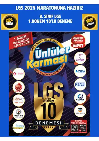 8. Sınıf LGS 2025 İçin Ünlüler Karması Tüm Dersler 10'lu Deneme Seti İncelemesi