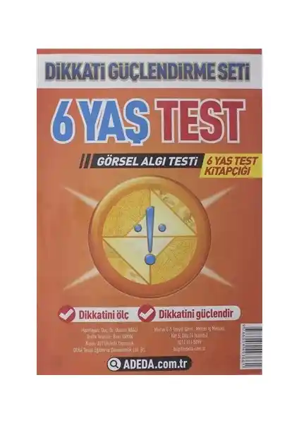 Adeda DGS 6 Yaş Görsel Algı Testi: Çocukların Zeka ve Dikkat Gelişimine Destek Sağlayan Eğitim Aracı
