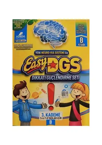 Adeda Yayıncılık Easy Dikkati Güçlendirme Seti 5-8 Yaş Çocuklar İçin Dikkat ve Zeka Geliştirme Kitapçığı