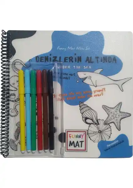 Akademi Çocuk Funny Mat Denizlerin Altında Boya Kalemli Aktivite Seti ile Yaratıcı ve Eğitici Deneyim