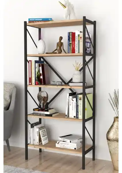 Bofigo Dekoratif ve Çalışkan Home 5 Beyaz Raflı Metal Kitaplık Karşılaştırması