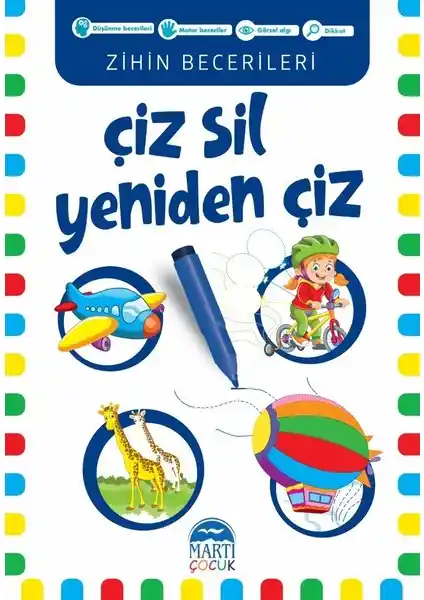 Çiz-Sil, Yeniden Çiz Mavi: Çocukların Motor ve Dikkat Gelişimine Destek Sağlayan Eğitici Kitap