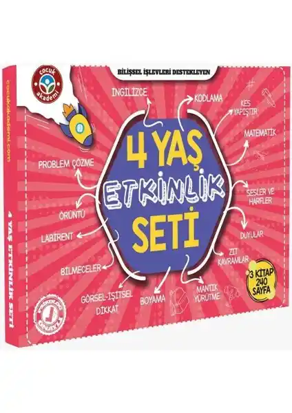 Çocuk Akademi 4 Yaş Etkinlik Seti ile Erken Gelişimi Destekleyen Eğitim Aracı