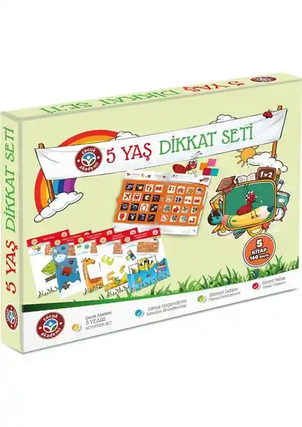 Çocuk Akademi 5 Yaş Dikkat Seti ile Erken Zeka ve Dikkat Gelişimi Destekleyici Eğitim Programı