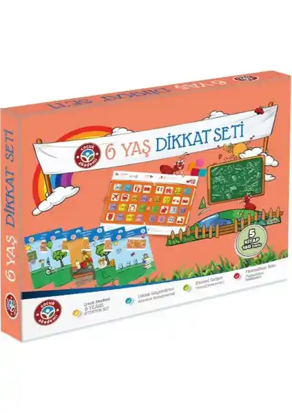 Çocuk Akademi 6 Yaş Dikkat Seti: Zeka ve Dikkat Geliştirici Eğitim Aracı