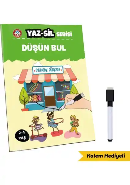 Çocuk Akademi Yaz Sil Serisi Düşün Bul: Erken Yaş Gelişim İçin Öğretici ve Eğlenceli Kitap
