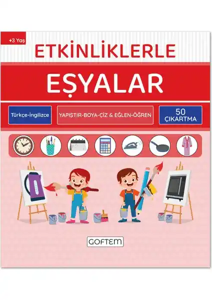 Çocuklar İçin Eğitici Etkinlik Kitabı Türkçe ve İngilizce Öğrenme Destekli