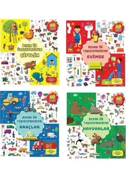 Çocuklar İçin Eğitici ve Güvenli Yapıştırma Seti Ev ve Hayvanlar Teması