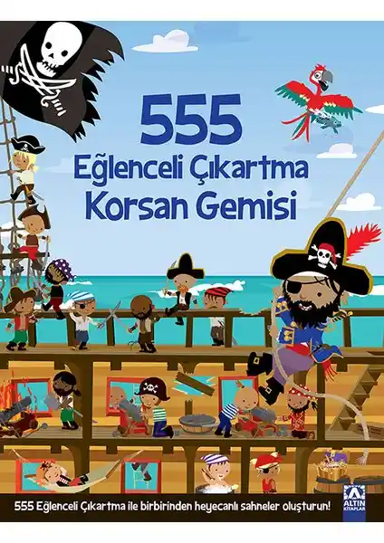 Çocuklar İçin Eğlenceli Korsan Temalı Çıkartma Kitabı Yaratıcı Oyun ve Öğrenme Fırsatı