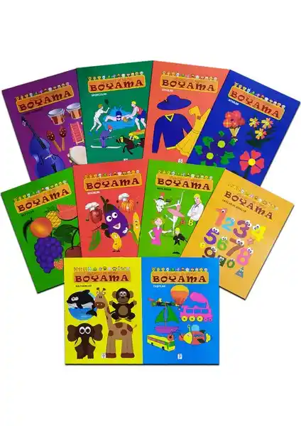 Çocuklar İçin Eğlenceli ve Eğitici Boyama Seti 10 Kitap Çocuk Gelişimine Destek