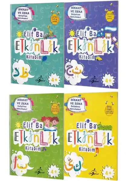 Çocuklar İçin Eğlenceli ve Eğitici Elif Ba Seti: 4 Kitapla Gelişim Destekleri
