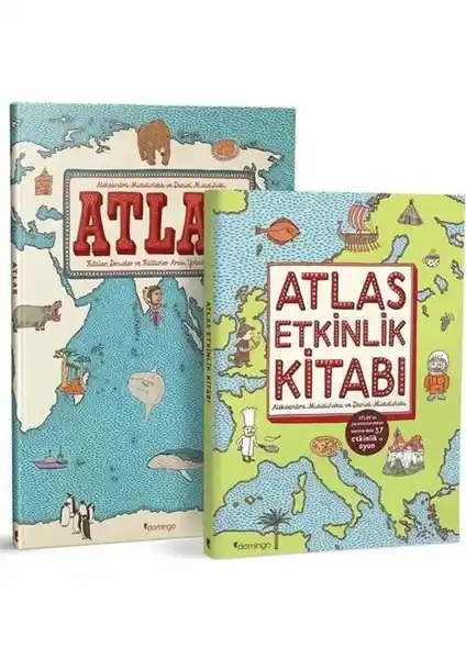 Domingo Yayınevi Atlas Seti Çocuklar İçin Eğitici Dünya Keşfi Kitapları